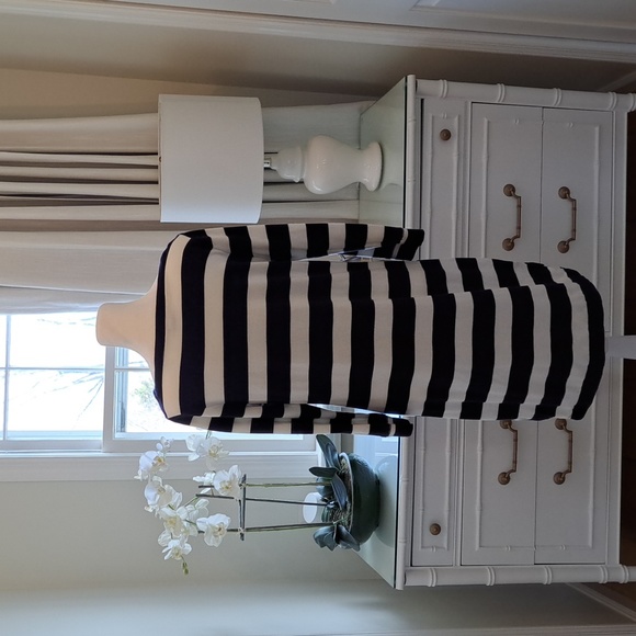 J.Crew Womens Navy/Cream Striped Long Sleeve‎ Cotton Midi Dress Size Small - Picture 5 of 12